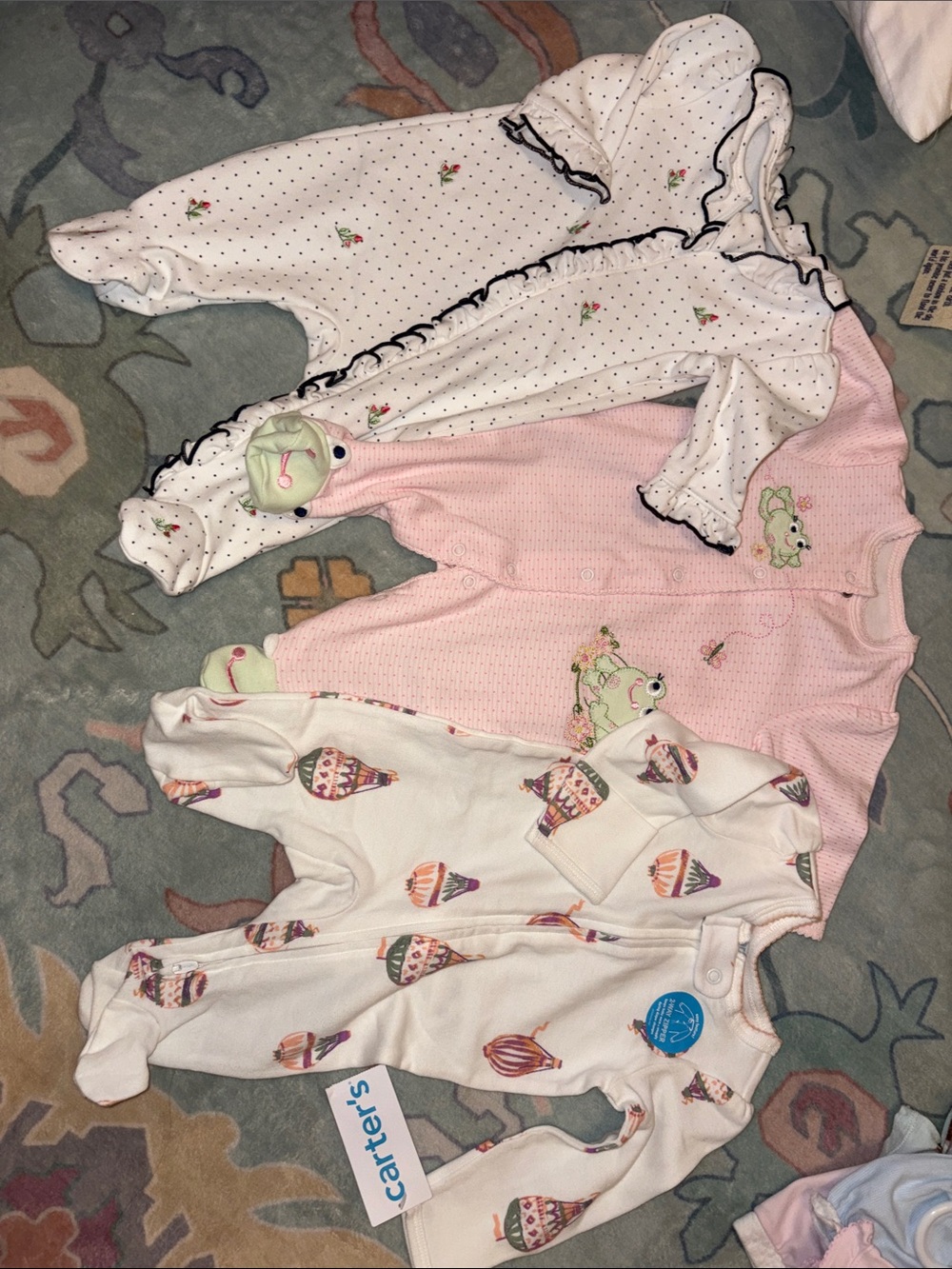 Carter's Pink and White Baby Footed Pajama Bundle